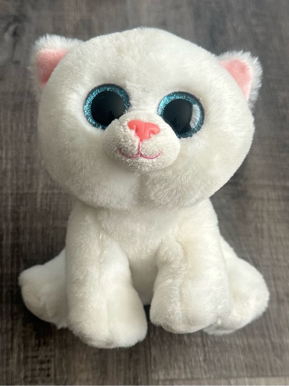 💞 Ty Beanie Boos “Pearl” White Plush Kitty Cat Stuffed Animal Toy